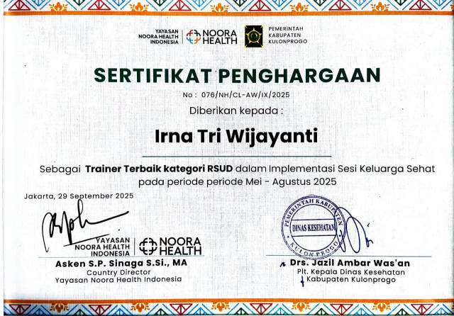 PENGHARGAAN TRAINER TERBAIK KATEGORI RSUD MEI-AGUSTUS 2025